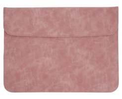 Osaladi 13-14 inç Deri Su Geçirmez Kılıf Laptop Çantası Pembe