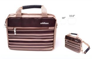 Addison 300792 15.6 inç Deri El-Omuz Laptop Çantası Kahverengi