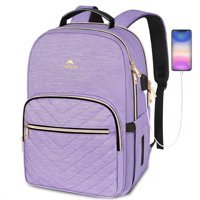 Matein 15.6 inç Polyester Su Geçirmez Sırt Laptop Çantası Lila