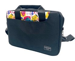 Differ Studio İnsan Desenli 13-14.9 inç Kumaş Su Geçirmez El-Omuz Laptop Çantası Siyah