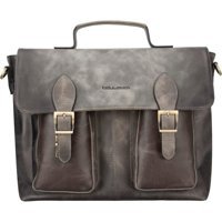 Bouletta Olympus TN18EF 14 inç Deri Su Geçirmez El-Omuz Laptop Çantası Gri