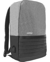 Addison 300994 15.6 inç Deri Sırt Laptop Çantası Gri-Siyah