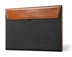Tomtoc Vintpack A15C2Y1 13 inç Deri Su Geçirmez Kılıf Laptop Çantası Siyah