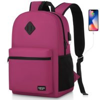Yamtion 15.6 inç Polyester Su Geçirmez Sırt Laptop Çantası Pembe