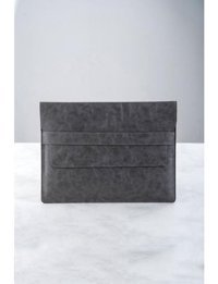 Dk Leather 13-13.3-14 inç Deri Su Geçirmez Kılıf Laptop Çantası Gri