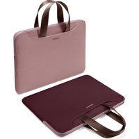 Tomtoc Light A21D3P1 13.5-14 inç Kumaş Su Geçirmez El-Omuz Laptop Çantası Bordo-Pembe