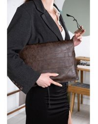 Dk Leather 13-13.3-14 inç Deri Su Geçirmez Kılıf Laptop Çantası Kahverengi