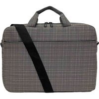 Beutel Gemustert-EC11 15.6 inç Kumaş Su Geçirmez El-Omuz Laptop Çantası Gri-Siyah