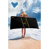 Giant Stride Label Towel Plaj Havlusu Sarı Siyah