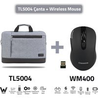 Classone TL5004-WM400 15.6 inç Kumaş Su Geçirmez El-Omuz Laptop Çantası Gri