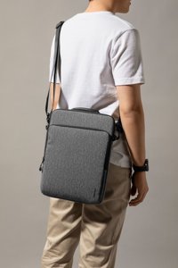 Tomtoc Defenderace A03D3G3 13-14.9 inç Polyester Su Geçirmez El-Omuz Laptop Çantası Gri