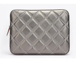 Morca Kapitone 15-16 inç Kapitone Deri Su Geçirmez Kılıf Laptop Çantası Gri
