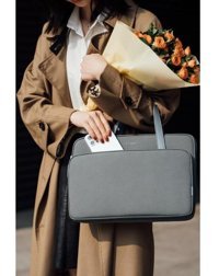 Tomtoc VersAtile A11D3G1 13.5-14 inç Kumaş Su Geçirmez El-Omuz Laptop Çantası Gri