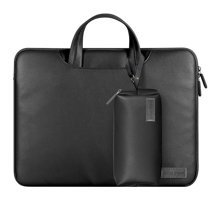 Novstrap Sleeve 15 inç Deri Su Geçirmez Kılıf Laptop Çantası Siyah