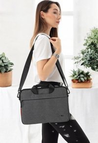 Morca 13-14 inç Kumaş Su Geçirmez El-Omuz Laptop Çantası Antrasit