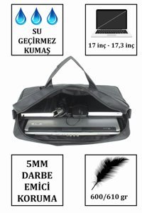 Case Club 17.3 inç Kumaş Su Geçirmez El-Omuz Laptop Çantası Antrasit
