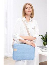 Terzi Bey 13.3-14 inç Suni Deri Su Geçirmez Kılıf Laptop Çantası Mavi
