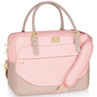 Matein 15.6 inç Polyester Su Geçirmez El-Omuz Laptop Çantası Pembe