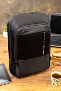 Case Club 14-15.6 inç Kumaş Su Geçirmez Sırt Laptop Çantası Siyah