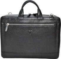 Rich Smith 10617 13 inç Deri Su Geçirmez El-Omuz Laptop Çantası Siyah