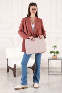 The Moda West 16 inç Kumaş Su Geçirmez Kılıf Laptop Çantası Bej