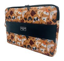 Differ Studio Köpek Desenli 13-14.9 inç Kumaş Su Geçirmez Kılıf Laptop Çantası Bej
