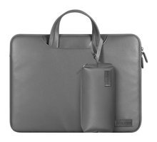 Novstrap Sleeve 13.6 inç Deri Su Geçirmez Kılıf Laptop Çantası Gri