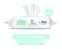 Sleepy Bio Natural Antibakteriyel 40 Yaprak 6'lı Islak Mendil