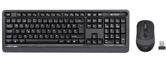 A4 Tech Fg1010 Ergonomik Siyah Kablosuz Klavye Mouse Seti