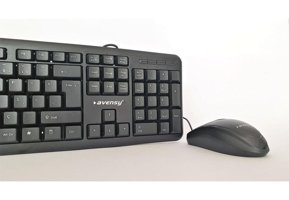 Avensy Ergonomik Siyah Kablolu Klavye Mouse Seti