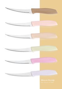 Schafer Quick Chef Plastik Saplı Çelik Gövdeli 6 Parça Meyve Bıçağı Seti