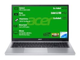 Acer Aspire 3 A315-510P-39S1 NX.KDHEY.008 Dahili UHD Graphics Intel Core i3 N305 8 GB Ram 256 GB SSD 15.6 inç Full HD Windows 11 Home Laptop