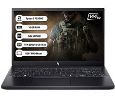 Acer Nitro V 15 ANV15-41 NH.QSFEY.004 Harici GeForce RTX 4060 AMD Ryzen 5 7535HS 16 GB Ram 512 GB SSD 15.6 inç Full HD Freedos Laptop