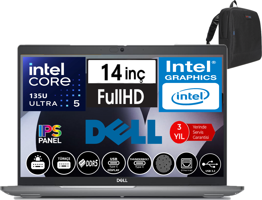 Dell Latitude 5450 N009L545014W27 Dahili UHD Graphics Intel Core Ultra 5 135U 16 GB Ram 512 GB SSD 14 inç Full HD Windows 11 Pro Laptop