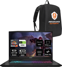 MSI Katana A17 AI B8VE853XTRP326 Harici AMD Radeon 780M AMD Ryzen 7 8845HS 48 GB Ram 256 GB SSD 17.3 inç Full HD Freedos Laptop + PER4 Çanta