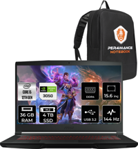 MSI Thin GF63 12UC877XTRP335 Dahili UHD Graphics Intel Core i5 12450H 36 GB Ram 4 TB SSD 15.6 inç Full HD Freedos Laptop + PER4 Çanta