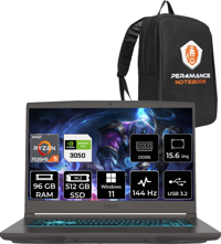MSI Thin A15 B7UCP417 Harici AMD Radeon 660M AMD Ryzen 5 7535HS 96 GB Ram 512 GB SSD 15.6 inç Full HD Windows 11 Pro Laptop + PER4 Çanta