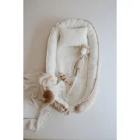 Dery Baby Babynest Oval Pamuk Portatif Katlanır 50x90 cm Oyun Parkı Yatağı