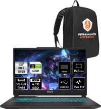 MSI Cyborg 15 A13VE897XTRP340 Dahili UHD Graphics Intel Core i7 13620H 96 GB Ram 4 TB SSD 15.6 inç Full HD Freedos Laptop + PER4 Çanta