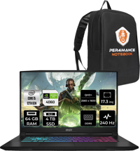 MSI Katana 17 B12VFK1031XTRP335 Dahili UHD Graphics Intel Core i5 12450H 64 GB Ram 4 TB SSD 17.3 inç Full HD Freedos Laptop + PER4 Çanta