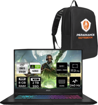 MSI Katana 17 B12VFK1031XTRP304 Dahili UHD Graphics Intel Core i5 12450H 8 GB Ram 2 TB SSD 17.3 inç Full HD Freedos Laptop + PER4 Çanta