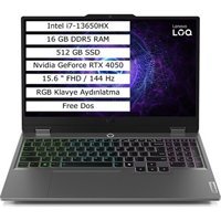 Lenovo LOQ 15IRX9 83DV00G7Tr01 Harici GeForce RTX 4050 Intel Core i7 13650HX 16 GB Ram 512 GB SSD 15.6 inç Full HD Freedos Laptop