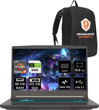 MSI Thin A15 B7UCP337 Harici AMD Radeon 660M AMD Ryzen 5 7535HS 96 GB Ram 512 GB SSD 15.6 inç Full HD Freedos Laptop + PER4 Çanta