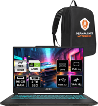 MSI Cyborg 15 A13VF895XTRP339 Dahili UHD Graphics Intel Core i5 13420H 96 GB Ram 2 TB SSD 15.6 inç Full HD Freedos Laptop + PER4 Çanta