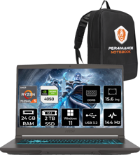 MSI Thin A15 B7VE076XTRP354 Harici AMD Radeon 660M AMD Ryzen 5 7535HS 24 GB Ram 2 TB SSD 15.6 inç Full HD Windows 11 Home Laptop + PER4 Çanta