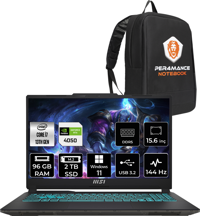MSI Cyborg 15 A13VE897XTRP419 Dahili UHD Graphics Intel Core i7 13620H 96 GB Ram 2 TB SSD 15.6 inç Full HD Windows 11 Pro Laptop + PER4 Çanta