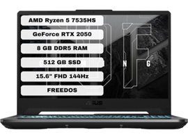Asus TUF Gaming A15 FA506NF-HN004 Harici GeForce RTX 2050 AMD Ryzen 5 7535HS 8 GB Ram 512 GB SSD 15.6 inç Full HD Freedos Gaming Laptop