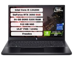 Acer Nitro V 15 Harici GeForce RTX 3050 Intel Core i5 13420H 64 GB Ram 512 GB SSD 15.6 inç Full HD Freedos Gaming Laptop