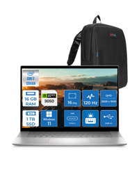 Dell Inspiron 16 D76303002WP01 Harici GeForce RTX 3050 Intel Core i7 13700H 16 GB Ram 1 TB SSD 16 inç QHD+ Windows 11 Pro Gaming Laptop