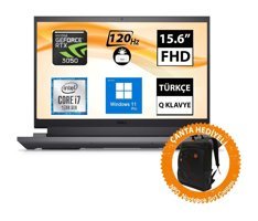 Dell G15 5530 G155530005U13 Harici GeForce RTX 3050 Intel Core i7 13650HX 32 GB Ram 512 GB SSD 15.6 inç Full HD Windows 11 Gaming Laptop + CNT014 Çanta
